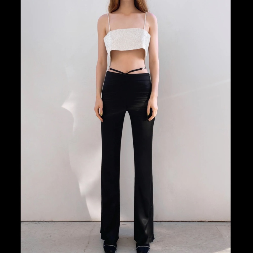Zara New Never Worn! Sexy flared satin pants